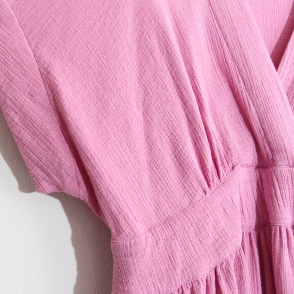 Hatch Maternity The Carolina Dress Orchid Pink Tie Waist Gauze Cotton Midi XL - Picture 9 of 14